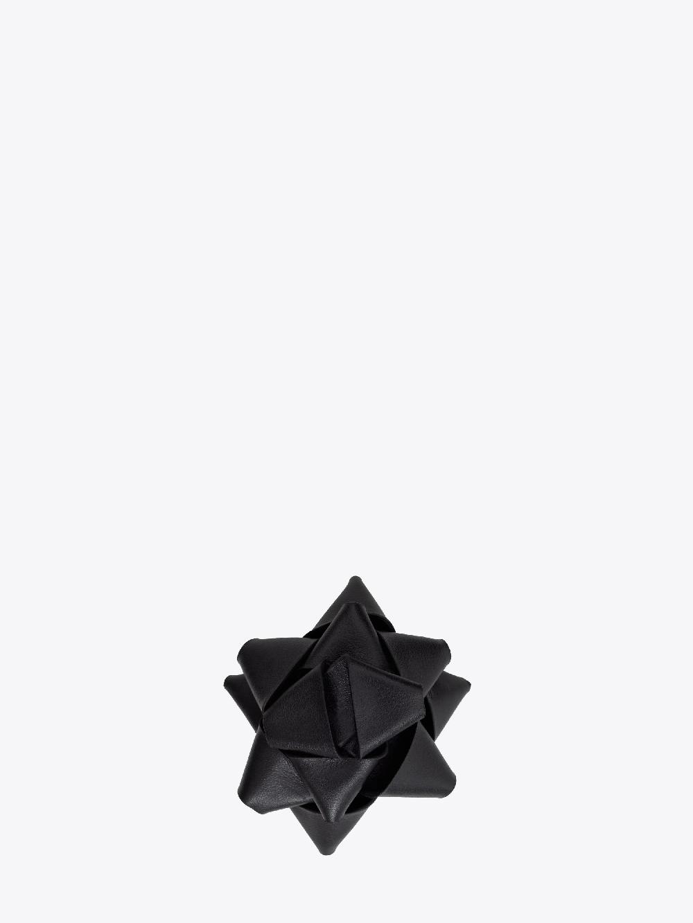 ernest w. baker LEATHER PRESENT BROOCH - BLACK