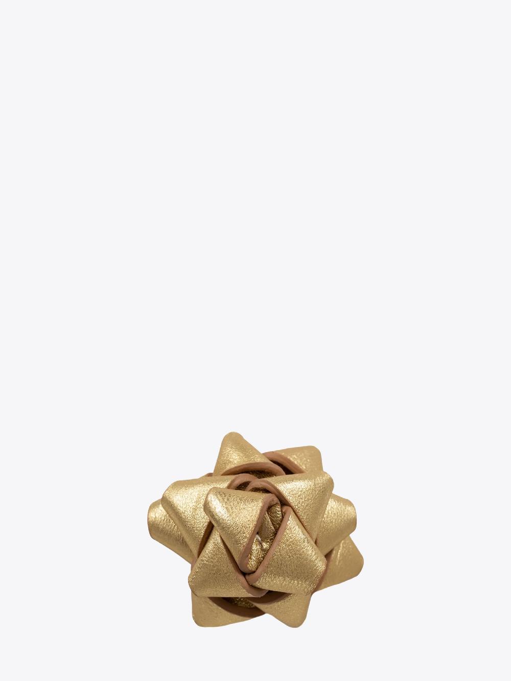 ernest w. baker LEATHER PRESENT BROOCH - GOLD