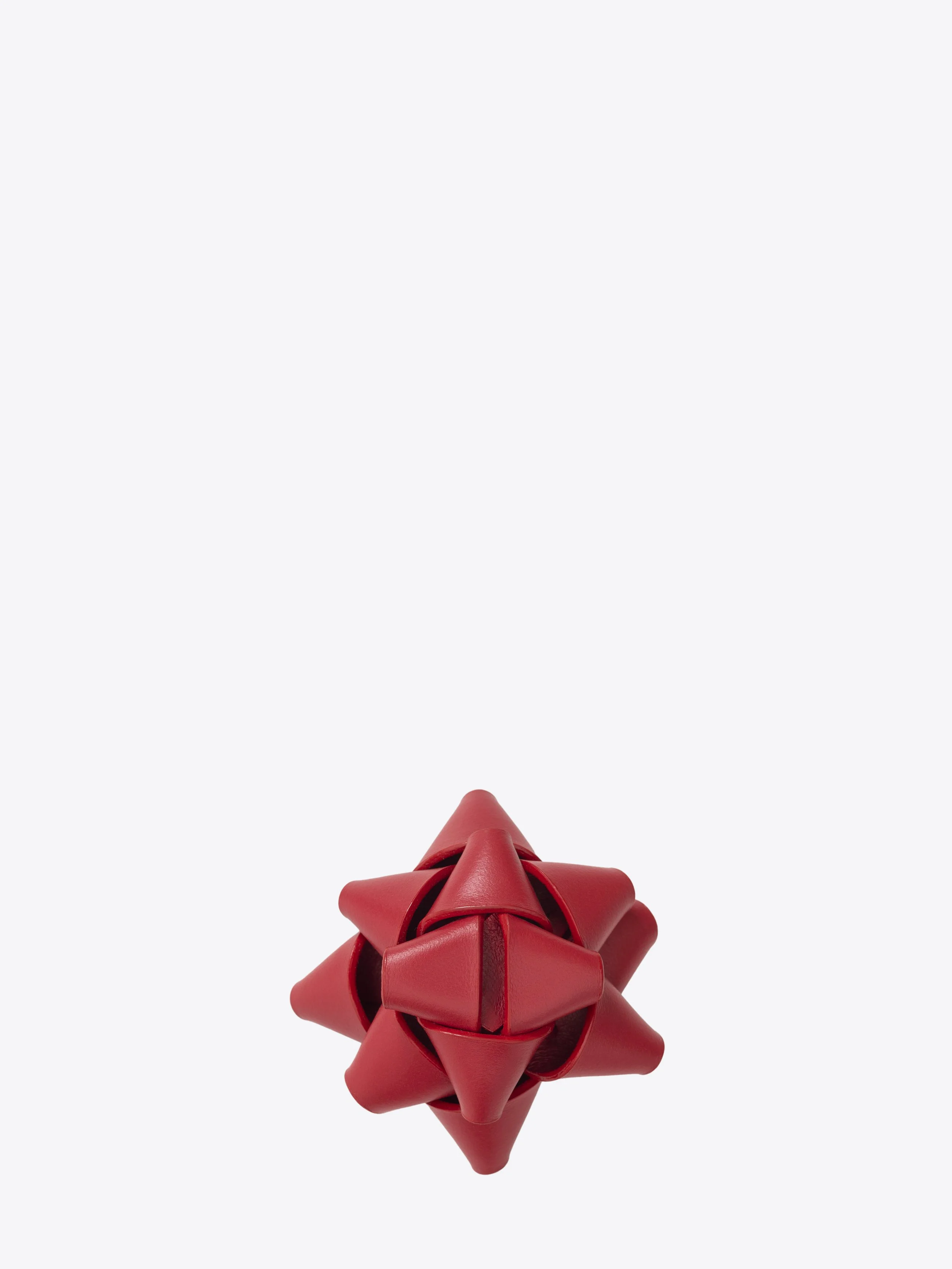 ernest w. baker LEATHER PRESENT BROOCH - RED