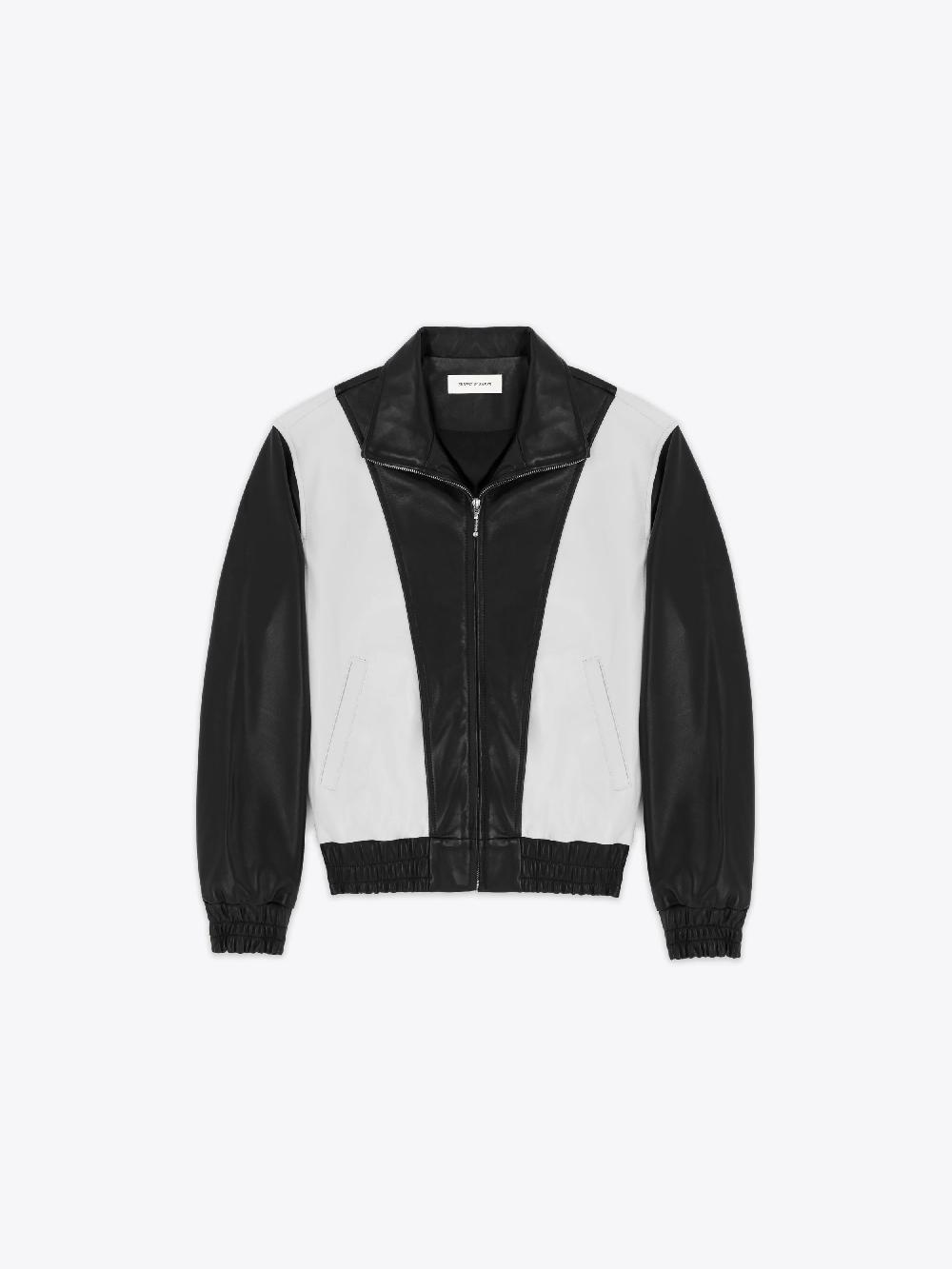 ernest w. baker LEATHER TRACK JACKET