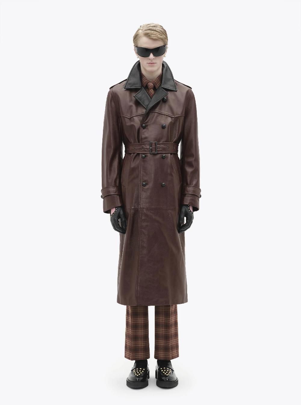 Ernest W. Baker LEATHER TRENCH COAT