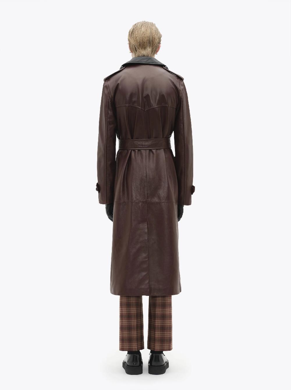 Ernest W. Baker LEATHER TRENCH COAT