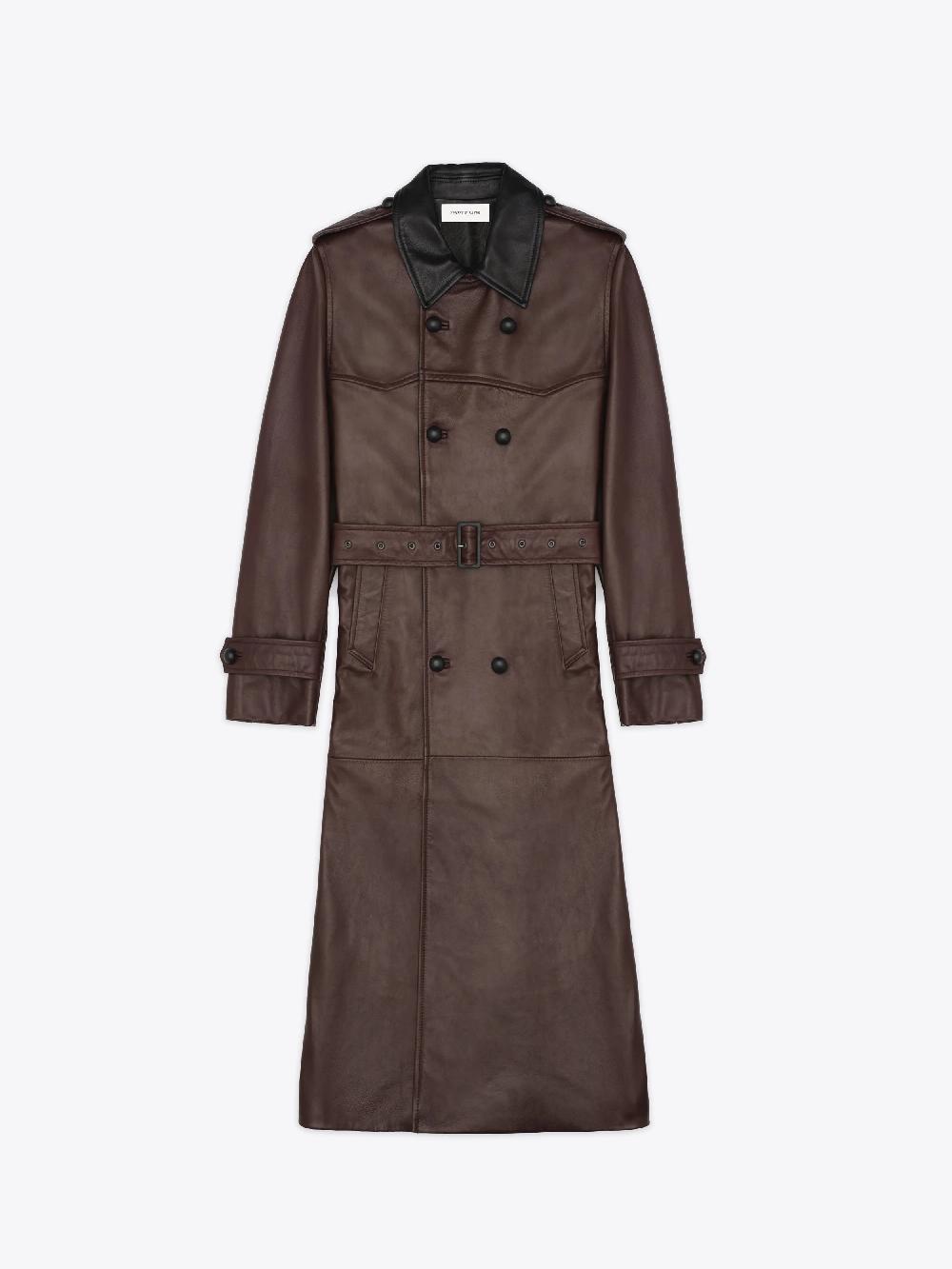 ernest w. baker LEATHER TRENCH COAT