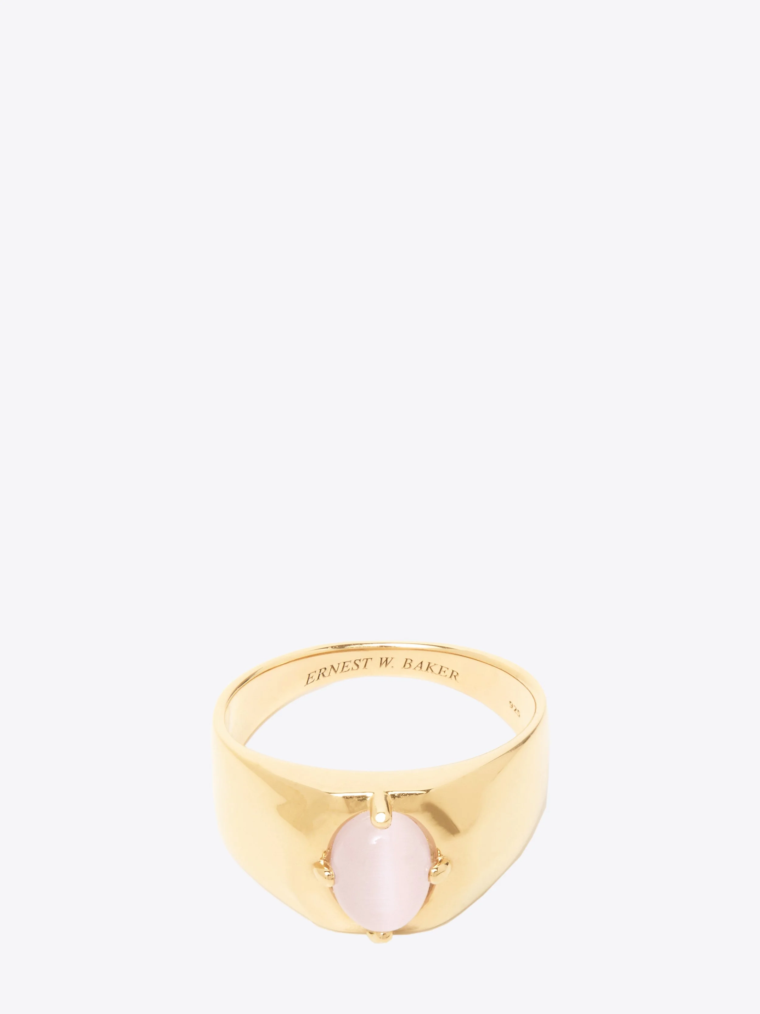 ernest w. baker ROSE QUARTZ STONE RING