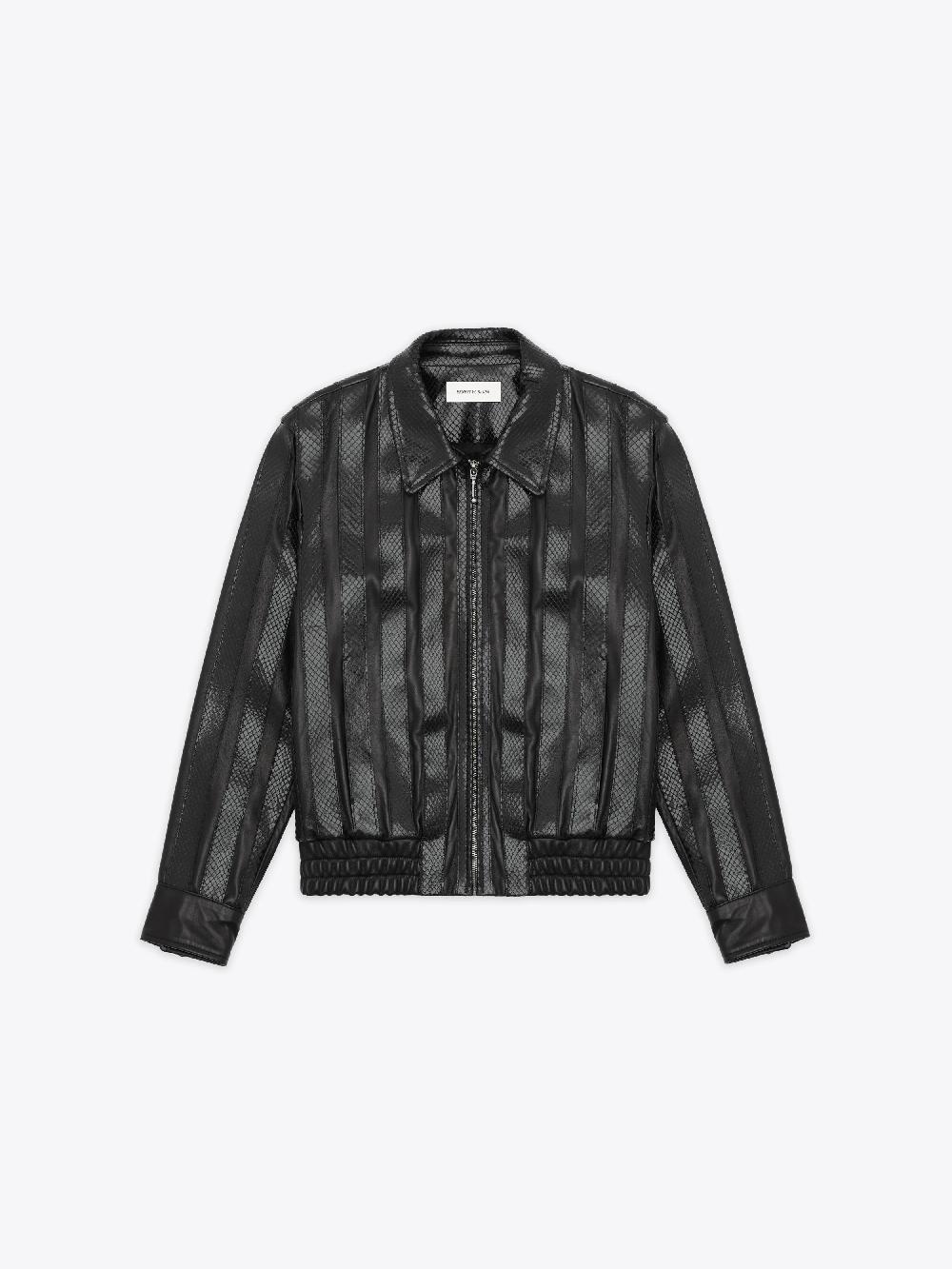 ernest w. baker STRIPED LEATHER JACKET