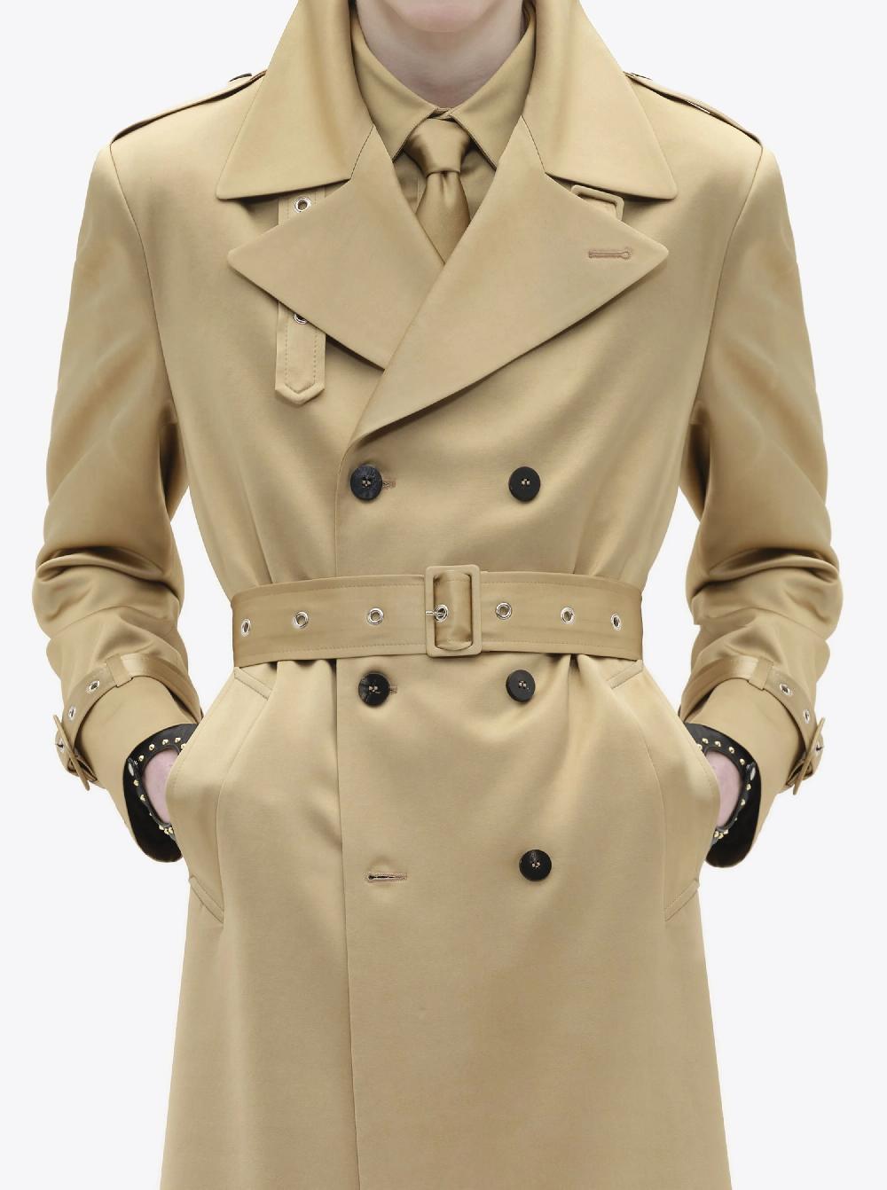 Ernest W. Baker TRENCH COAT - BEIGE SATIN