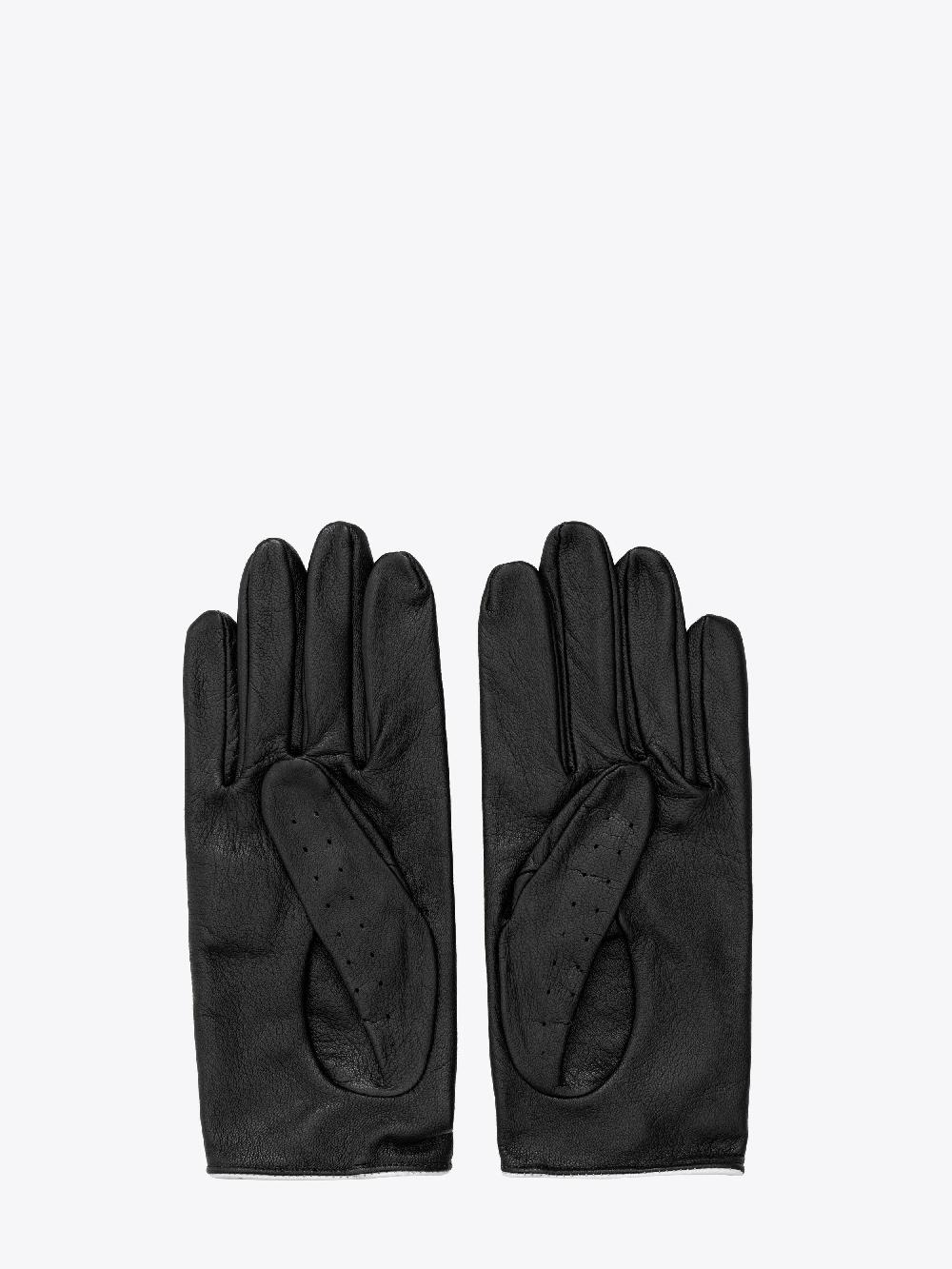 Ernest W. Baker LEATHER DRIVING GLOVES - FLORAL APPLIQUÉ