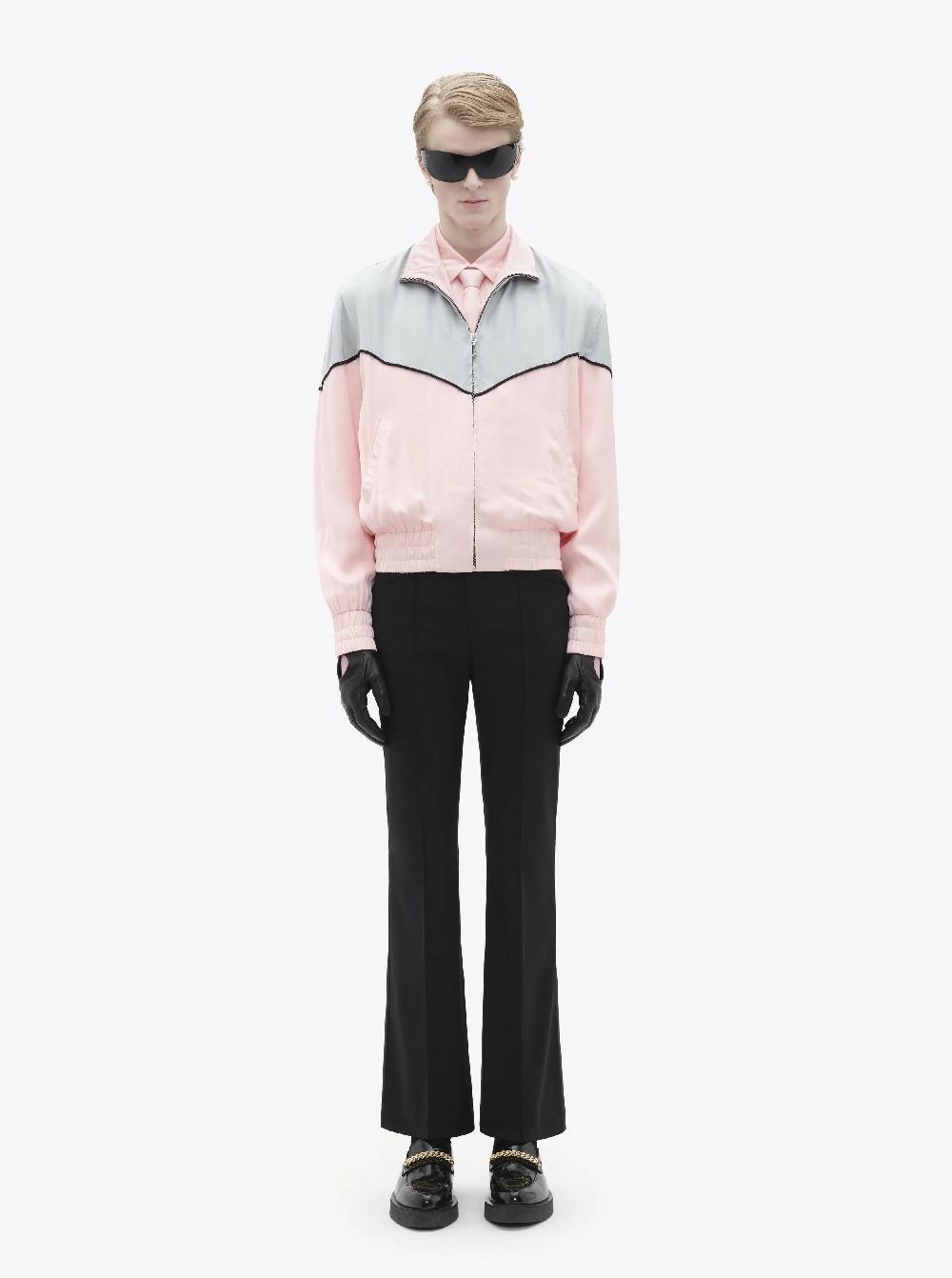 Ernest W. Baker SATIN TRACK JACKET - PINK & TIFFANY BLUE