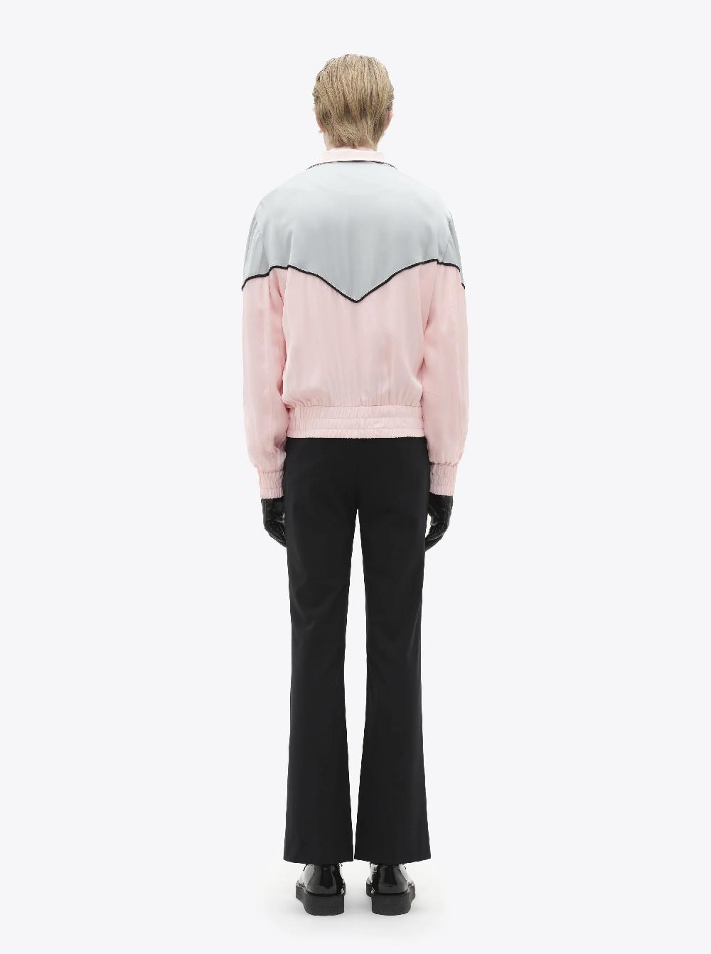 Ernest W. Baker SATIN TRACK JACKET - PINK & TIFFANY BLUE