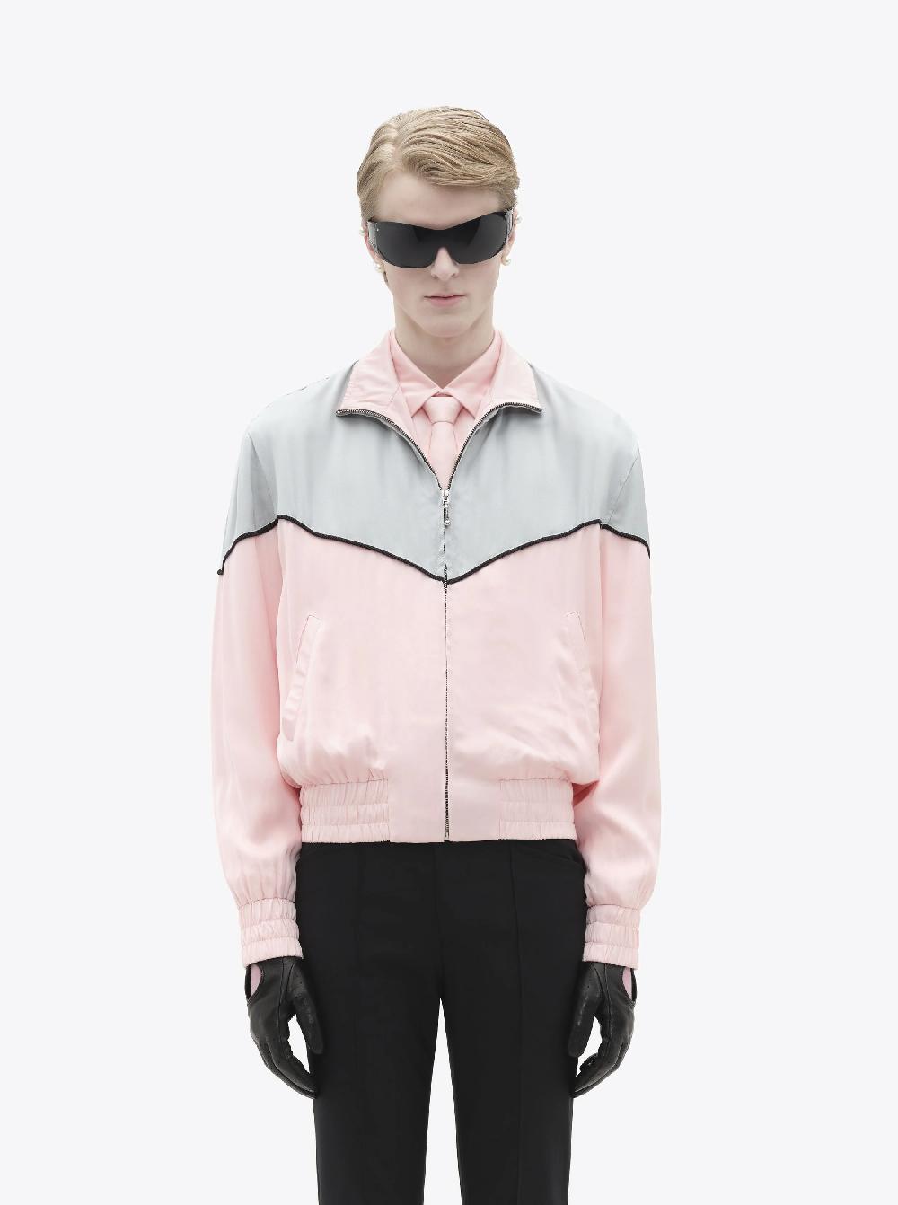 Ernest W. Baker SATIN TRACK JACKET - PINK & TIFFANY BLUE