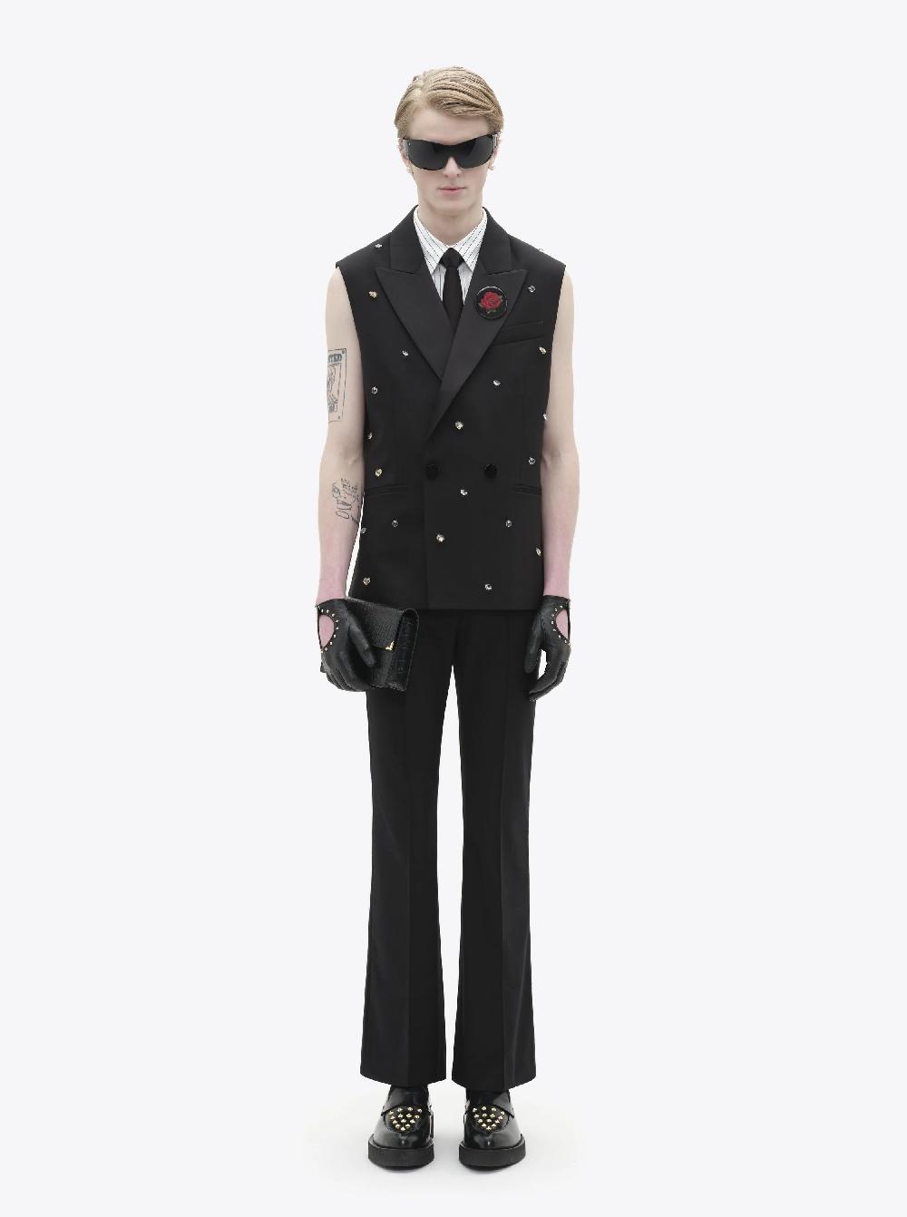 Ernest W. Baker SLEEVELESS DOUBLE BREASTED BLAZER - CHARM APPLIQUÉ