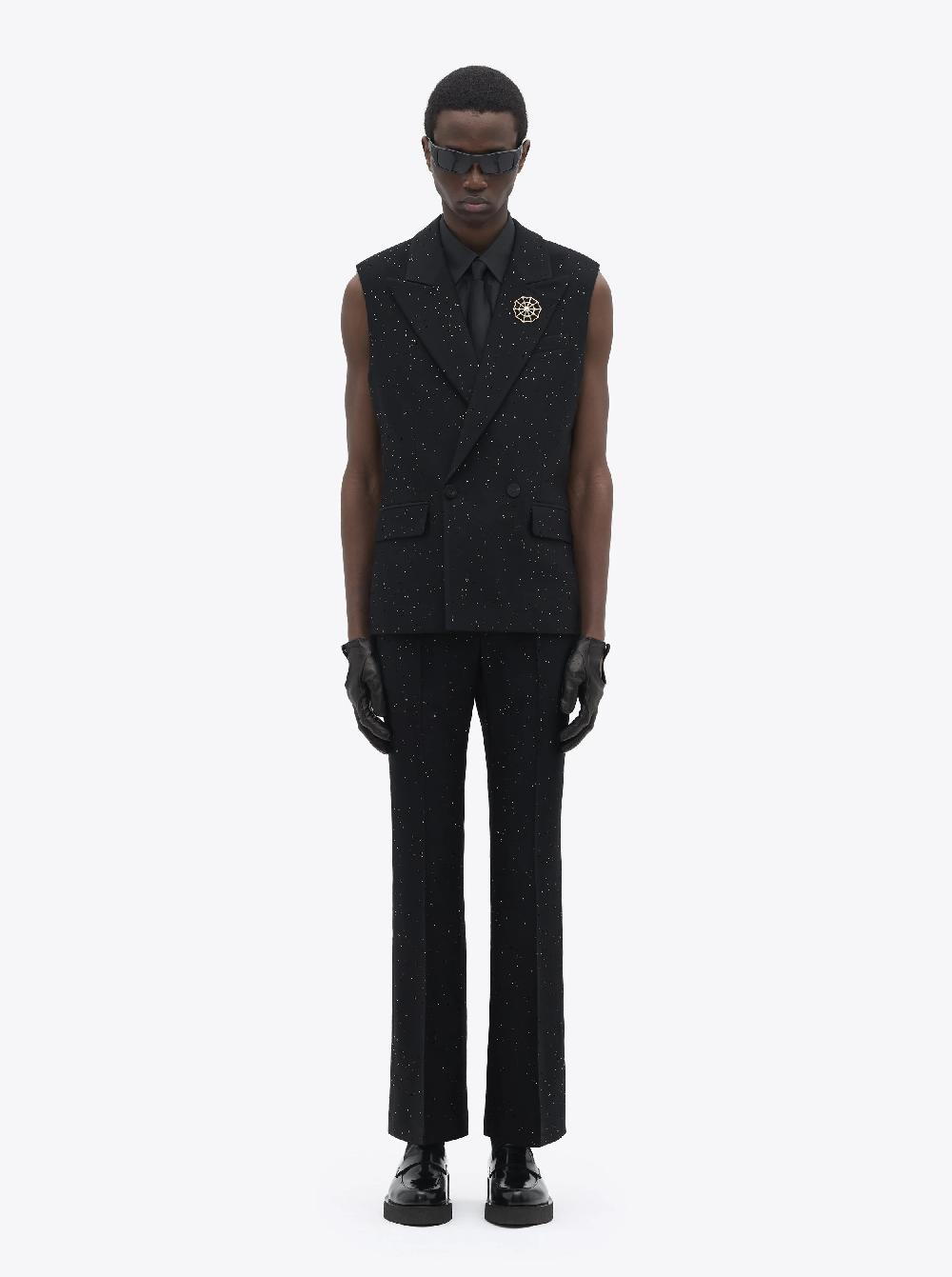 Ernest W. Baker SLEEVELESS DOUBLE BREASTED BLAZER - GOLD SEQUIN