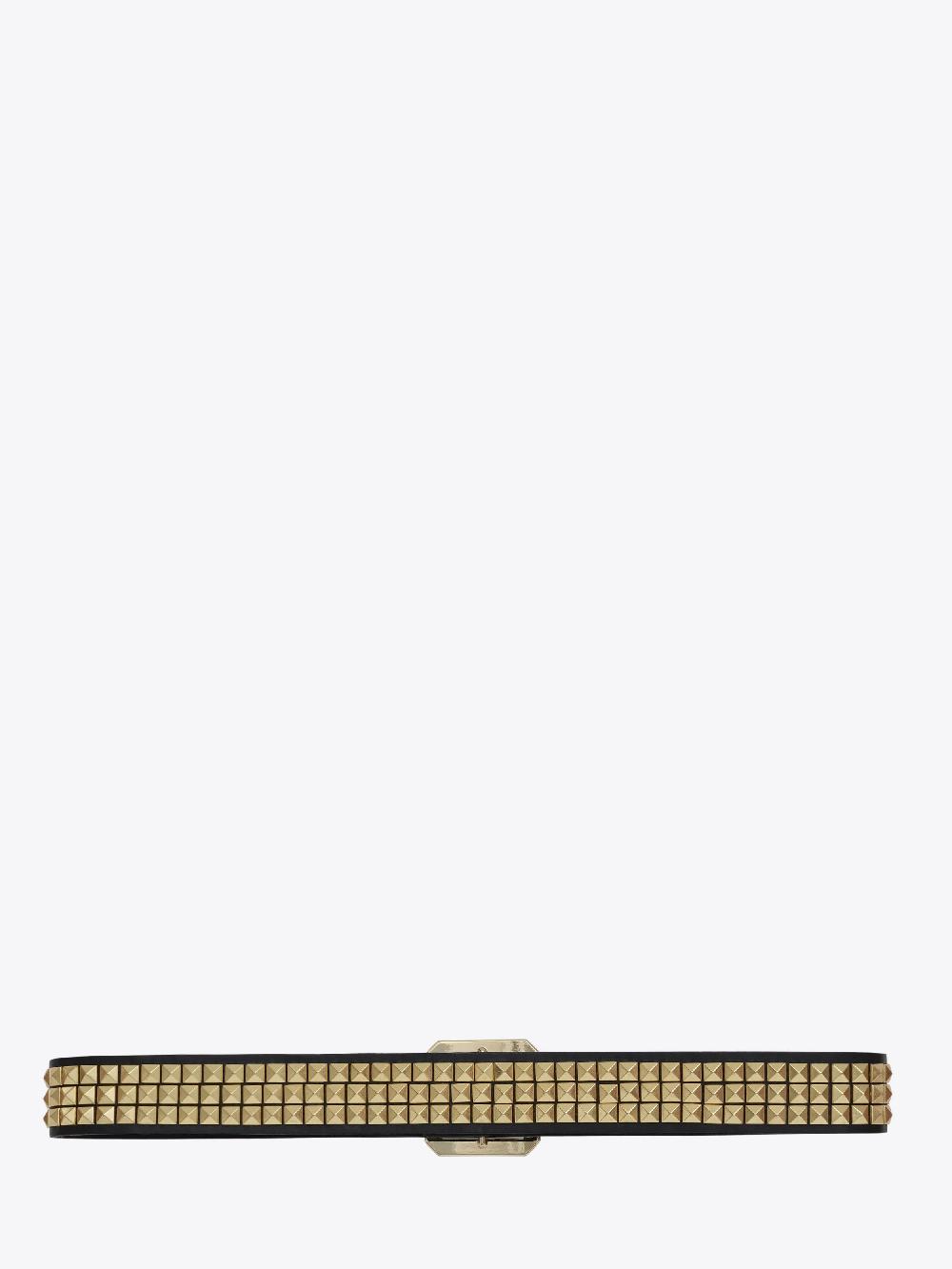 Ernest W. Baker SQUARE GOLD BUCKLE BELT - GOLD STUDDED