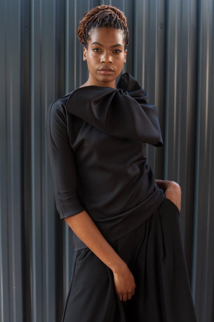 Erre Black BEND - Bow Top With Sleeves