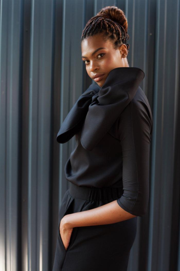 Erre Black BEND - Bow Top With Sleeves