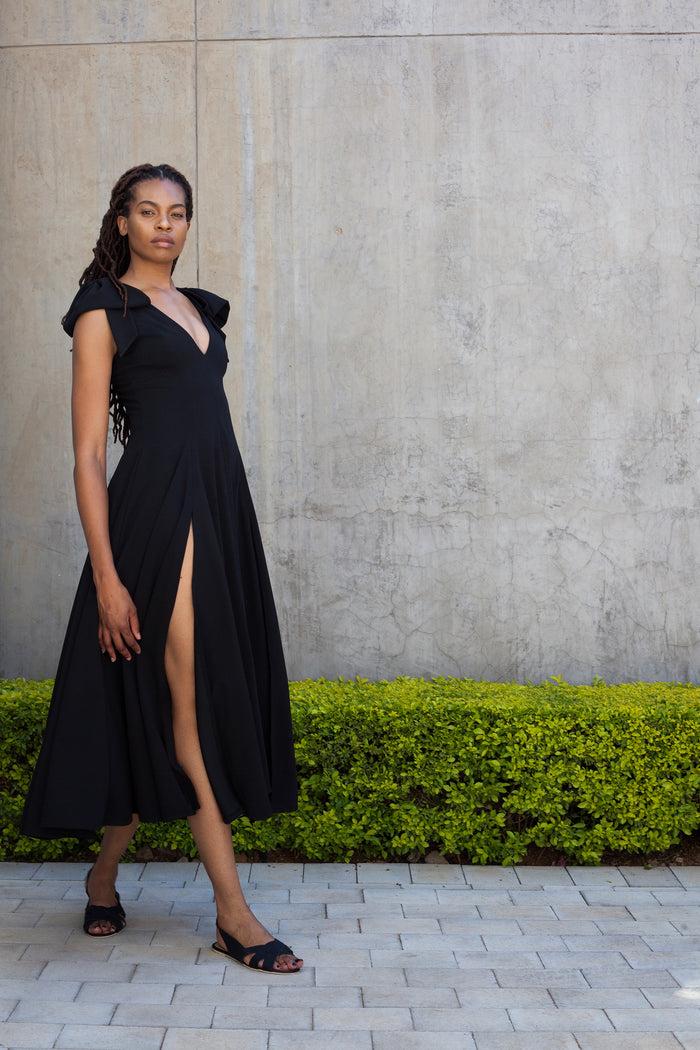 Erre Black BOW Fit And Flare Dress