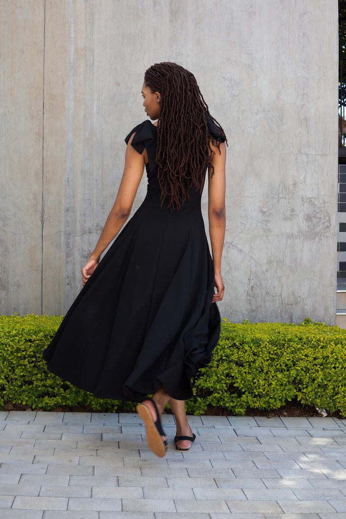 Erre Black BOW Fit And Flare Dress