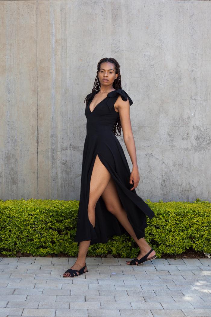 Erre Black BOW Fit And Flare Dress