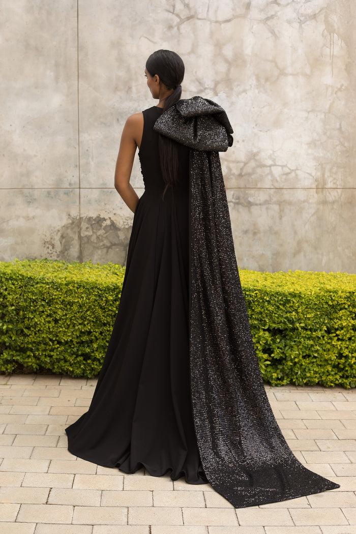 Erre Black Double Bow Dress