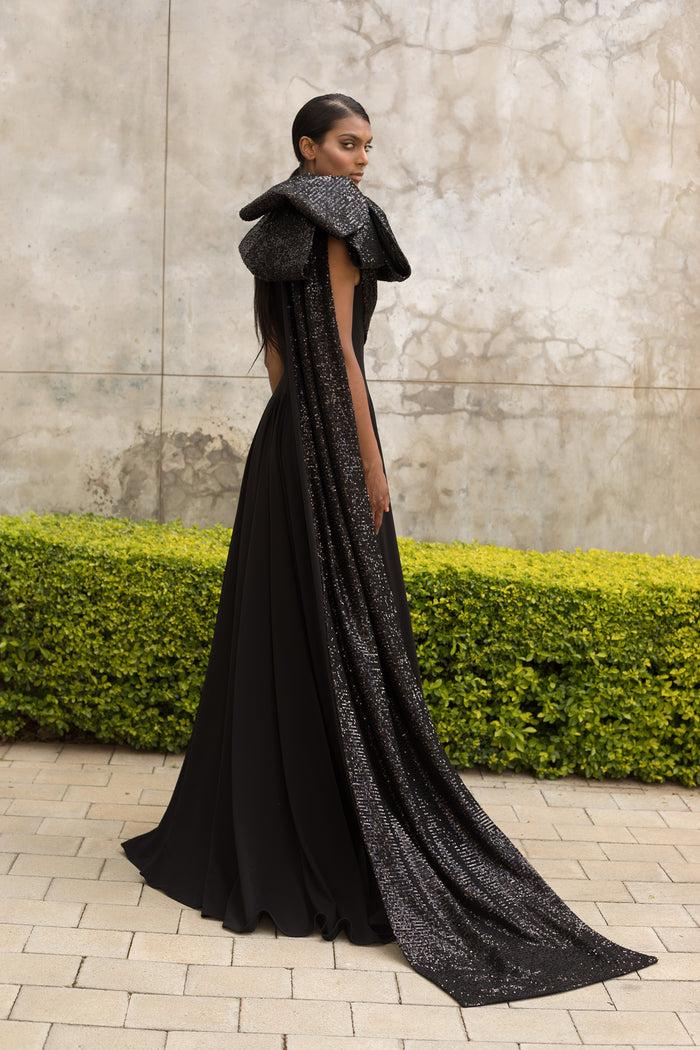 Erre Black Double Bow Dress