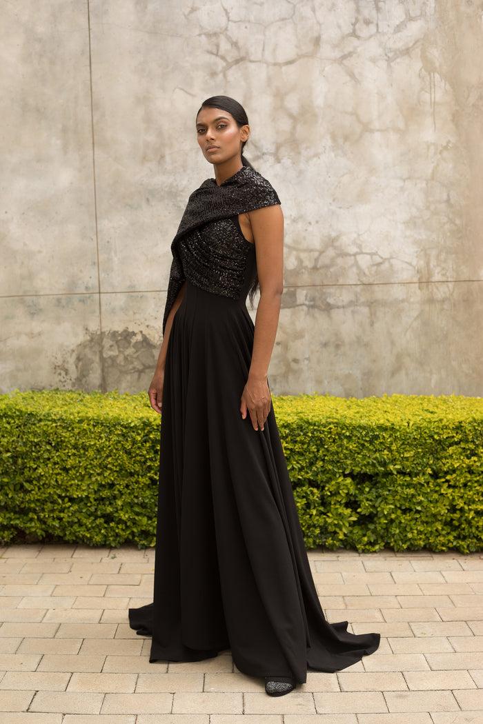 Erre Black Multi Way Drape Dress