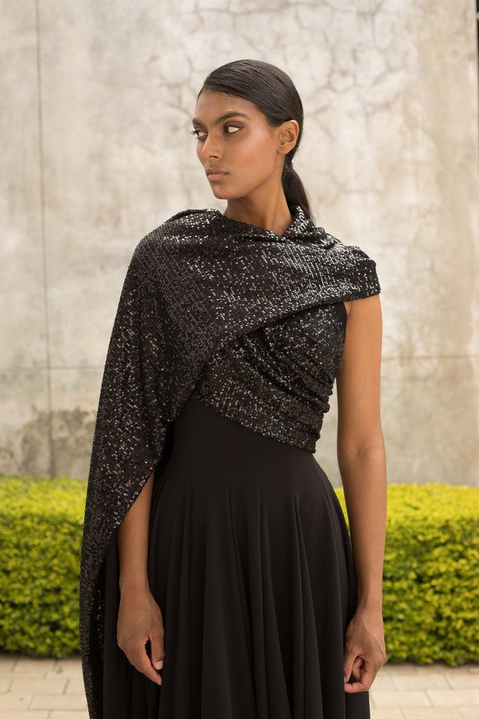 Erre Black Multi Way Drape Dress