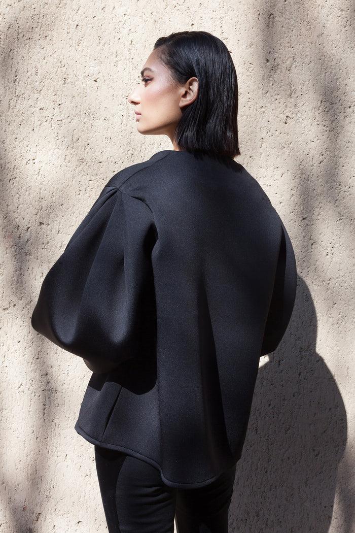 Erre Black Neoprene Statement Jacket