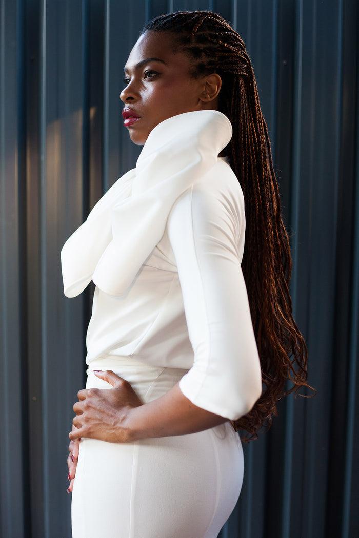 Erre Ivory BEND - Bow Top With Sleeves