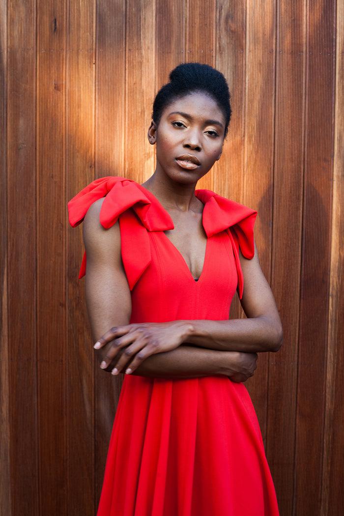 Erre Red BOW Fit And Flare Dress