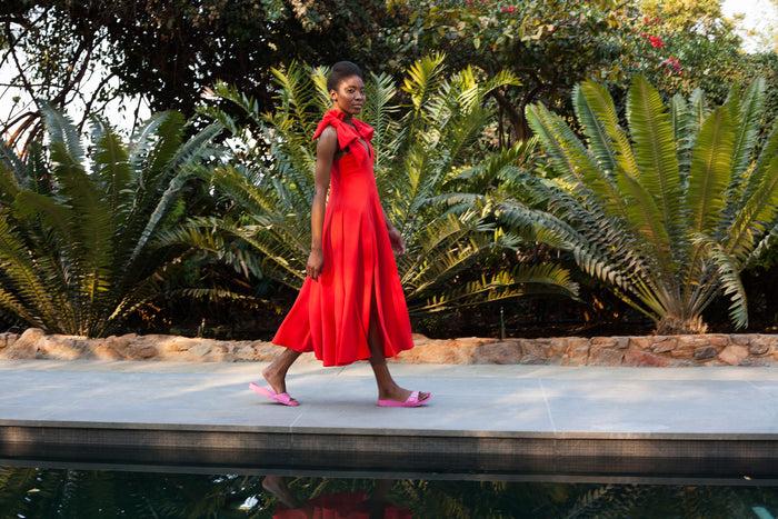 Erre Red BOW Fit And Flare Dress