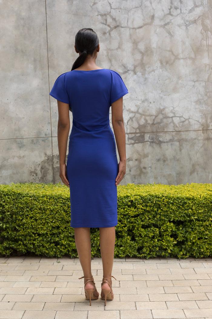 Erre Royal Blue Twist Pencil Dress