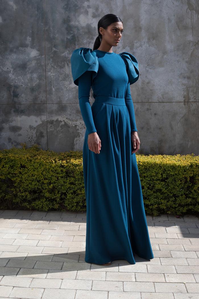 Erre Spring 2022 - Moroccan Blue Tulip Sleeve Top