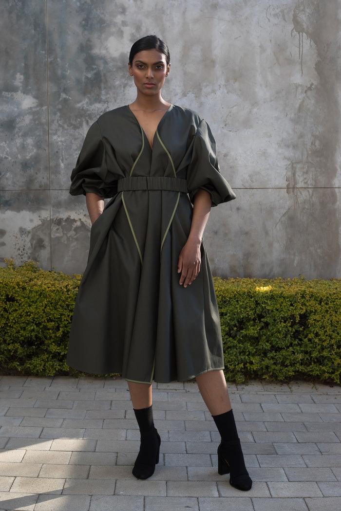 erre Spring 2022 - Olive Protean Coat Dress