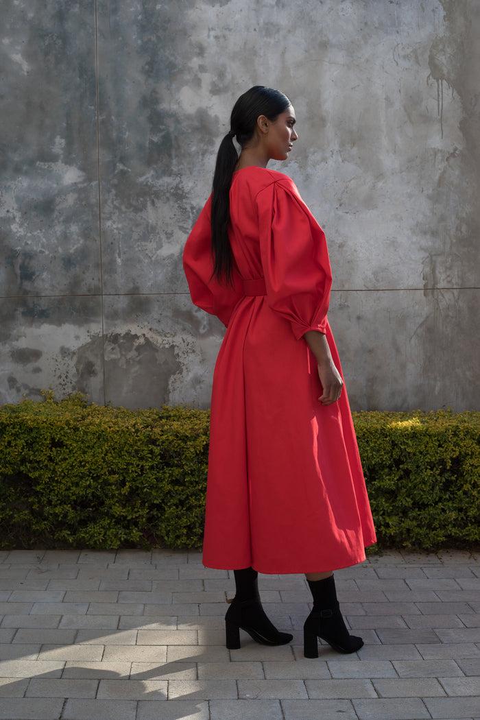 Erre Spring 2022 - Red Protean Coat Dress