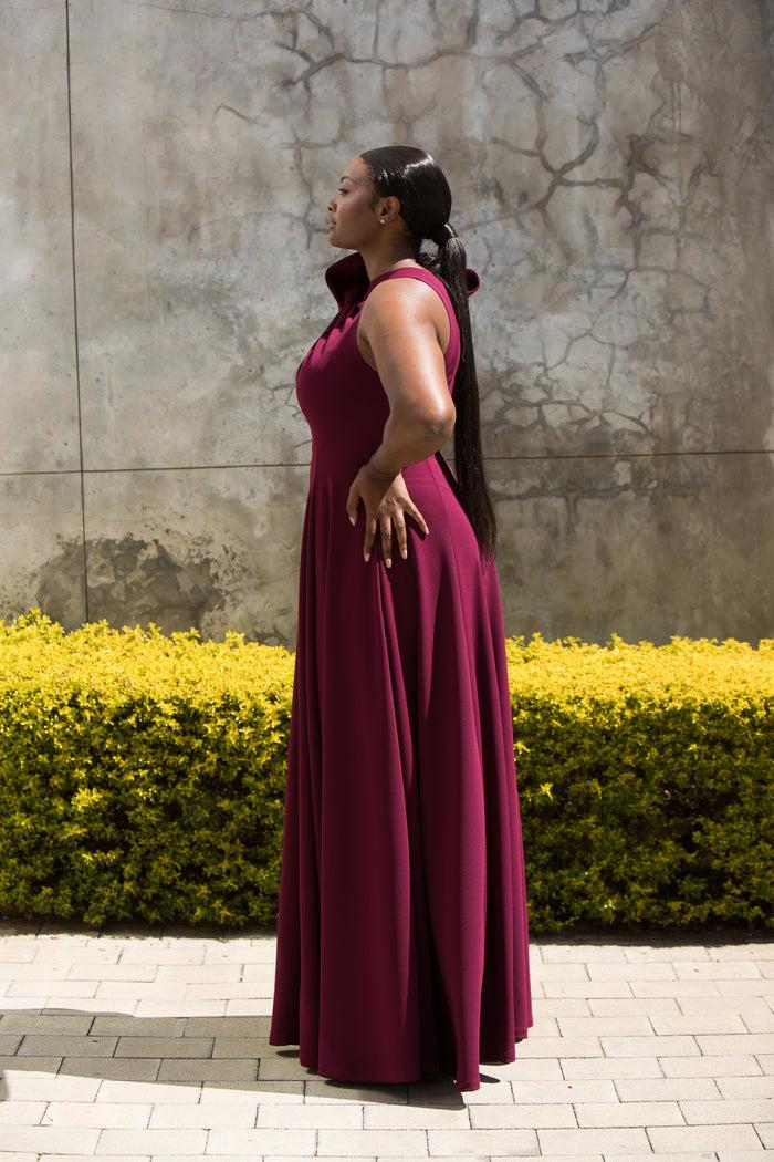 Erre The Asymmetrical Drape Dress Grape