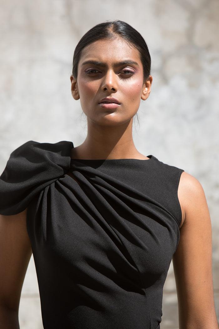 Erre The Asymmetrical Drape Top Black