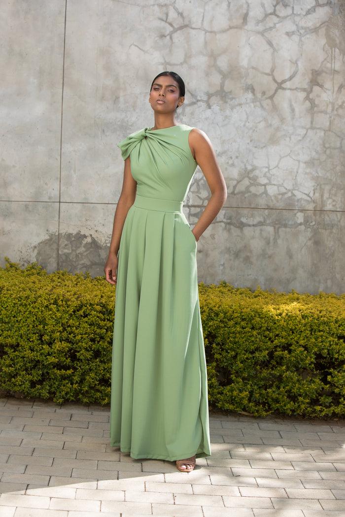 Erre The Asymmetrical Drape Top Mint Green