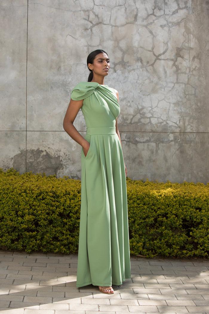 Erre The Asymmetrical Drape Top Mint Green