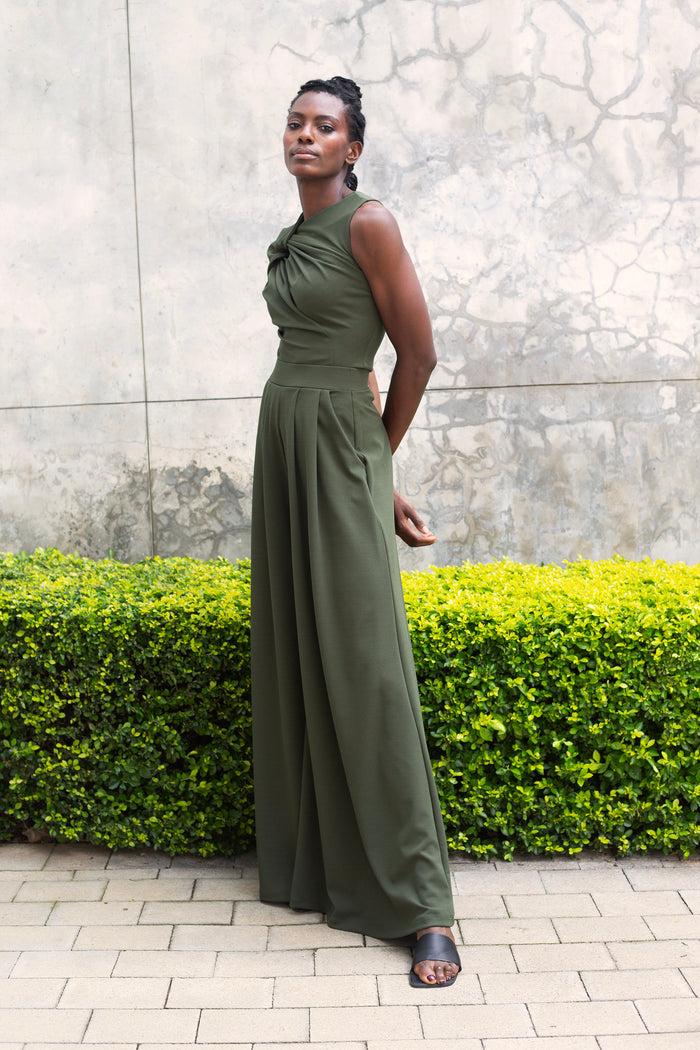 Erre The Asymmetrical Drape Top Olive