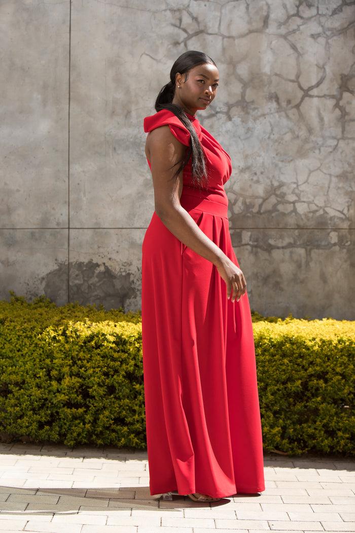 Erre The Asymmetrical Drape Top Red