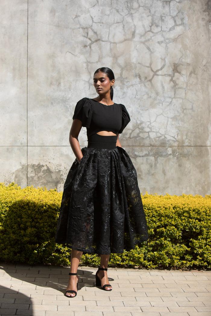 erre The Brocade Angle Skirt