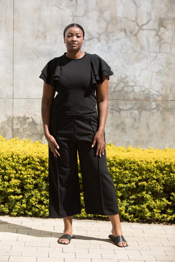 Erre The Cropped Officer Pants Black