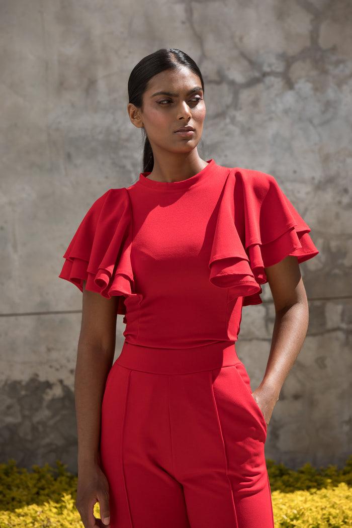 Erre The Cropped Officer Pants Red