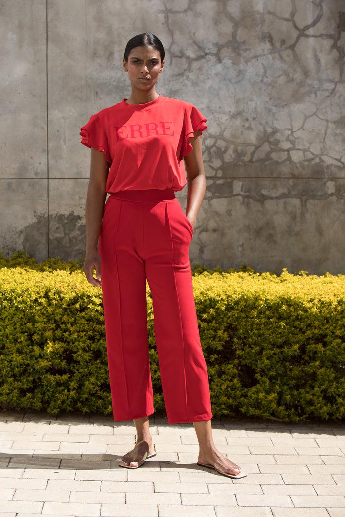 Erre The Cropped Officer Pants Red