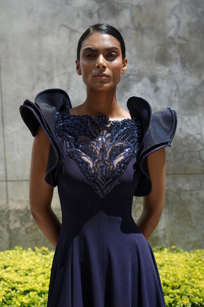 Erre The Crystalline Dress -Navy