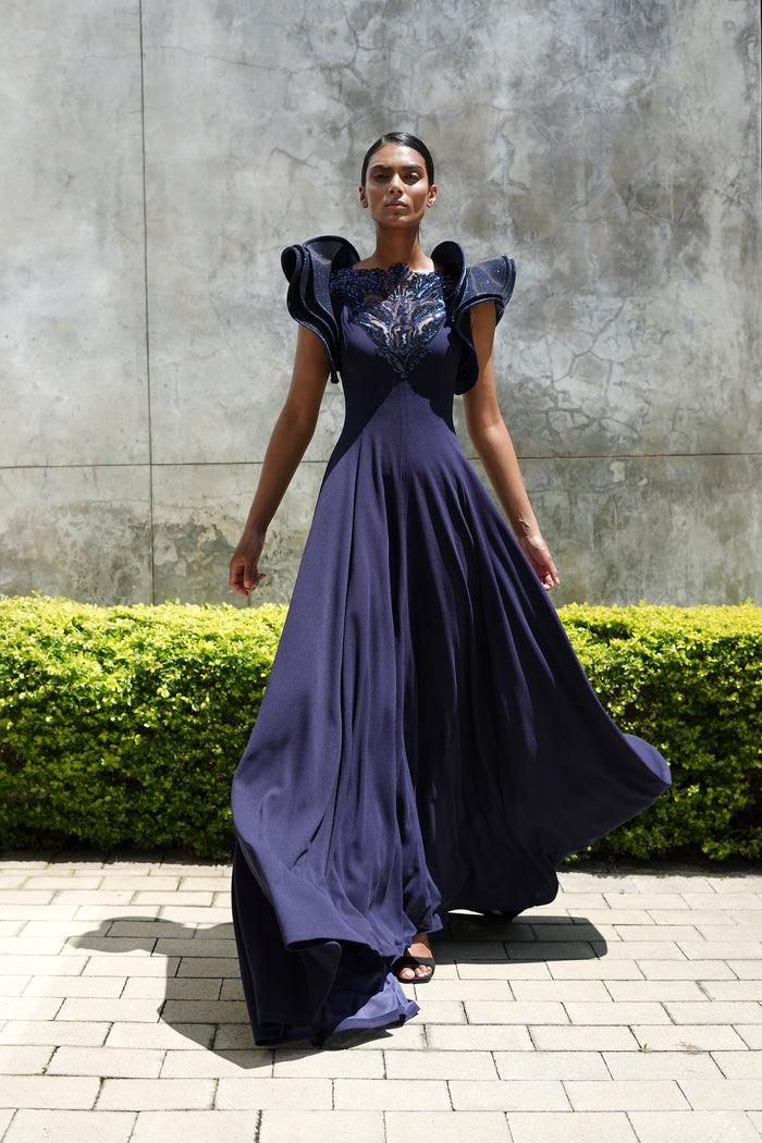 erre The Crystalline Dress -Navy