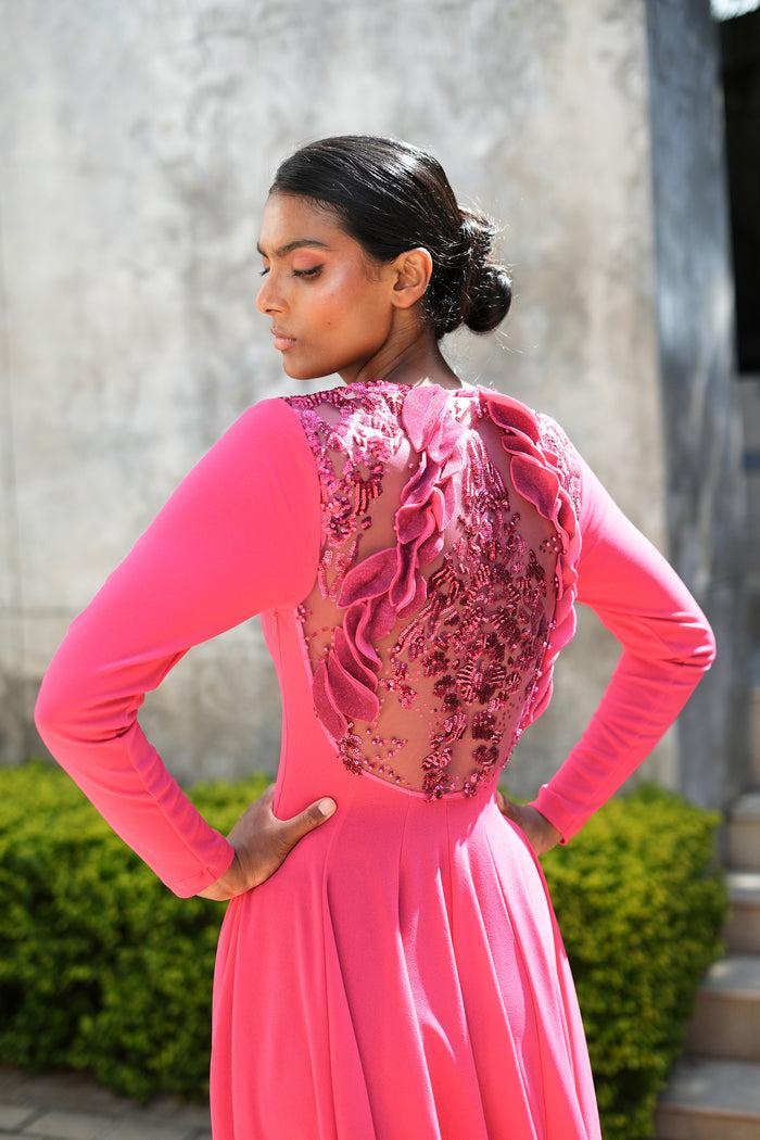 erre The Florescence Dress- Hot Pink