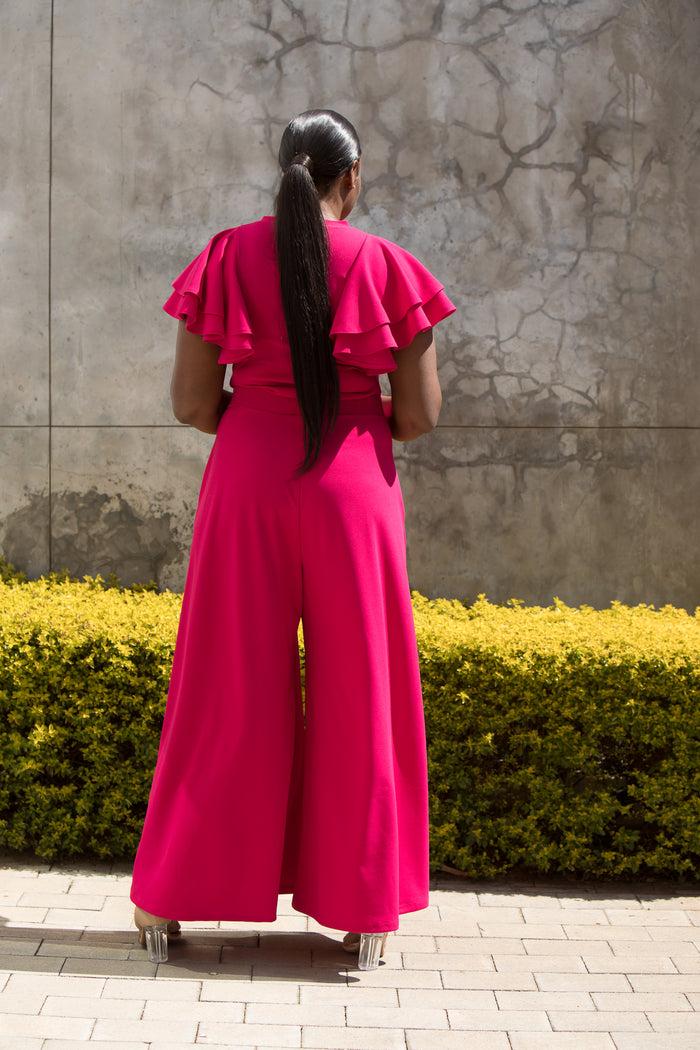 Erre The Flounce Top Hot Pink