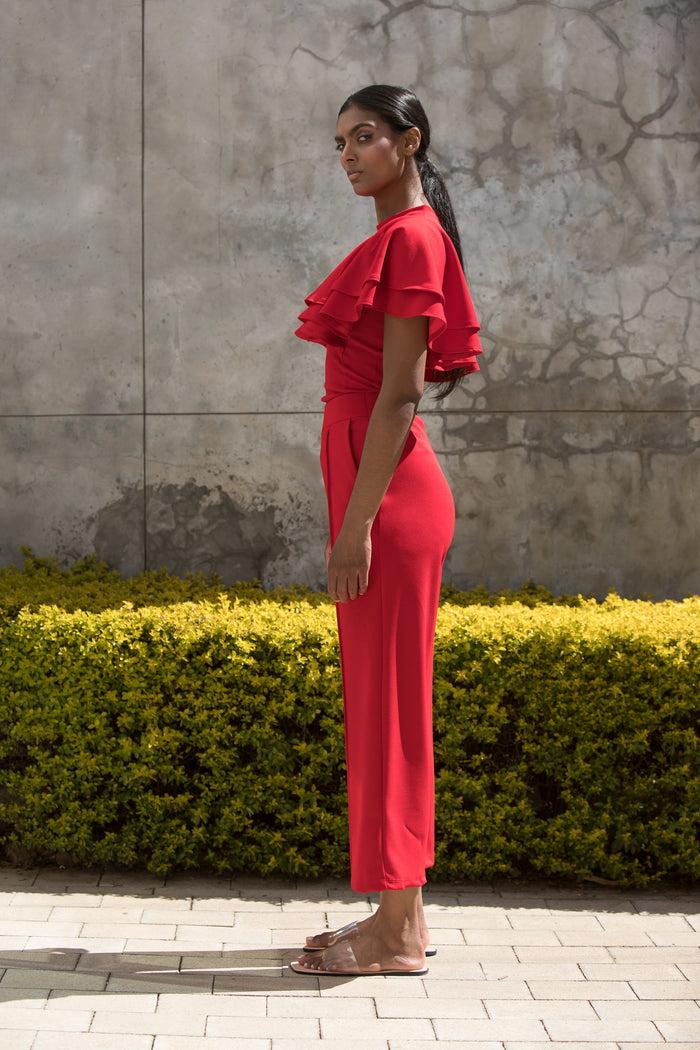 erre The Flounce Top Red