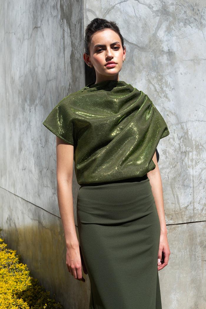 erre The Flow top - Olive Green